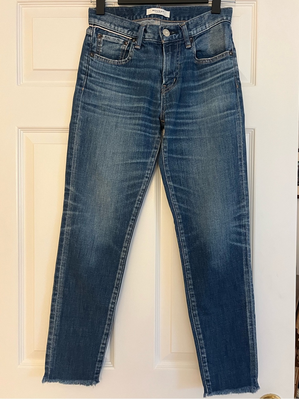 MOUSSY Vintage Warren Skinny Jean Size 25 Japanese Denim Raw Hem